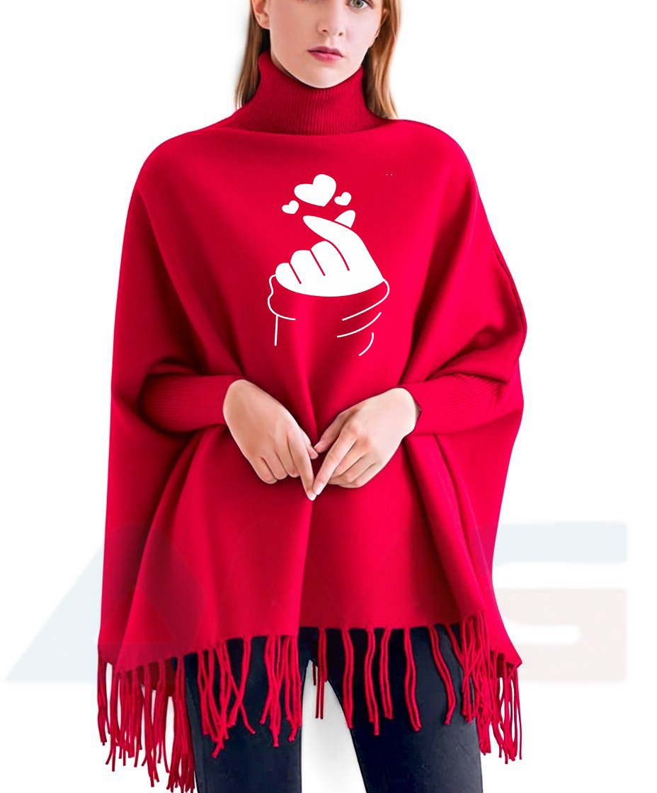 Winter collection Printed poncho for women