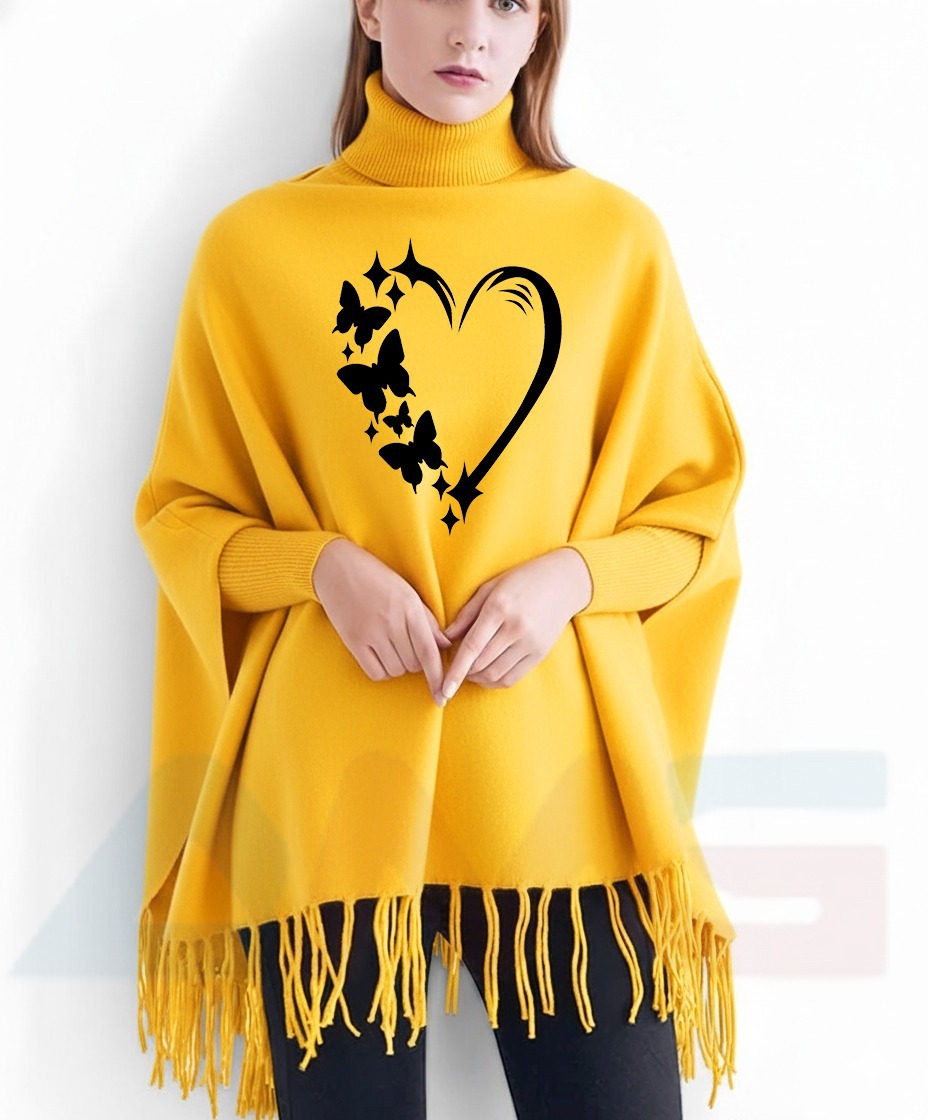 Winter collection Printed poncho for women
