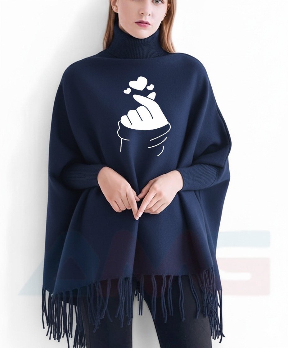 Winter collection Printed poncho for women