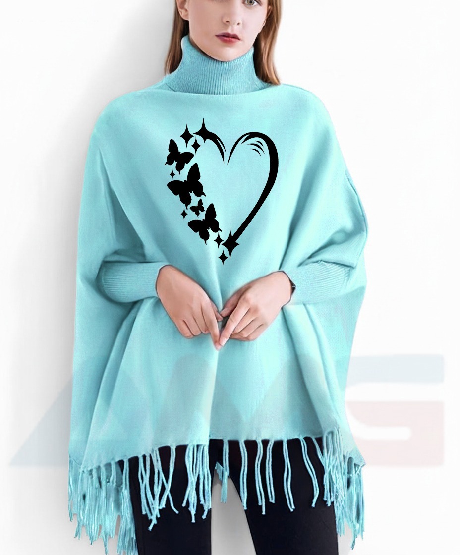 Winter collection Printed poncho for women