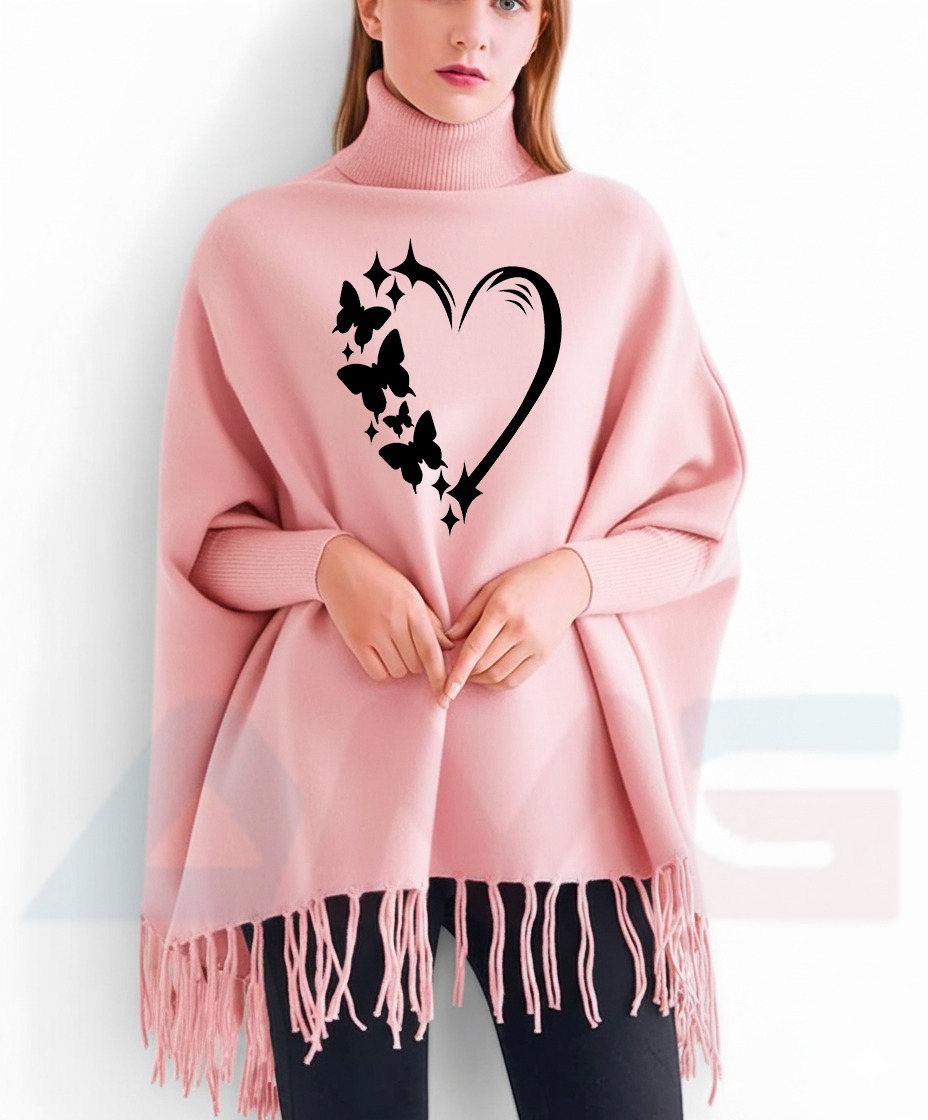 Winter collection Printed poncho for women
