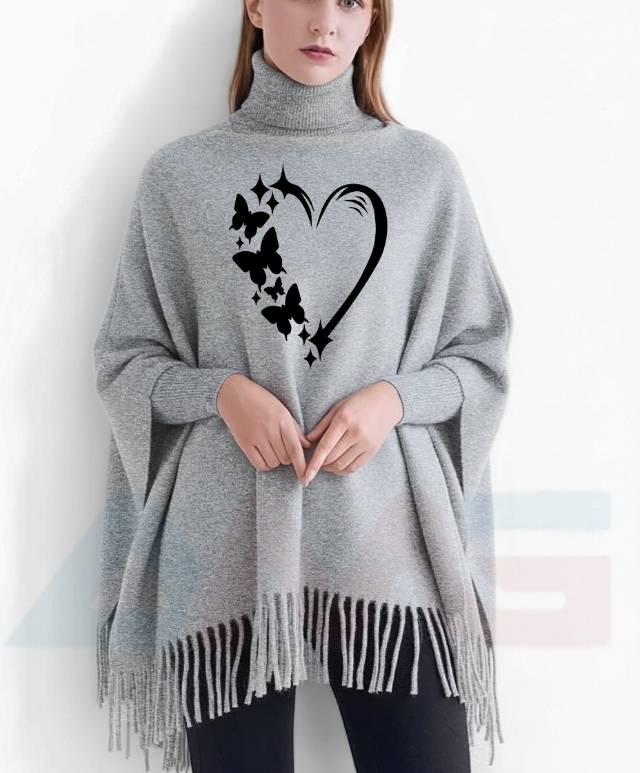 Winter collection Printed poncho for women