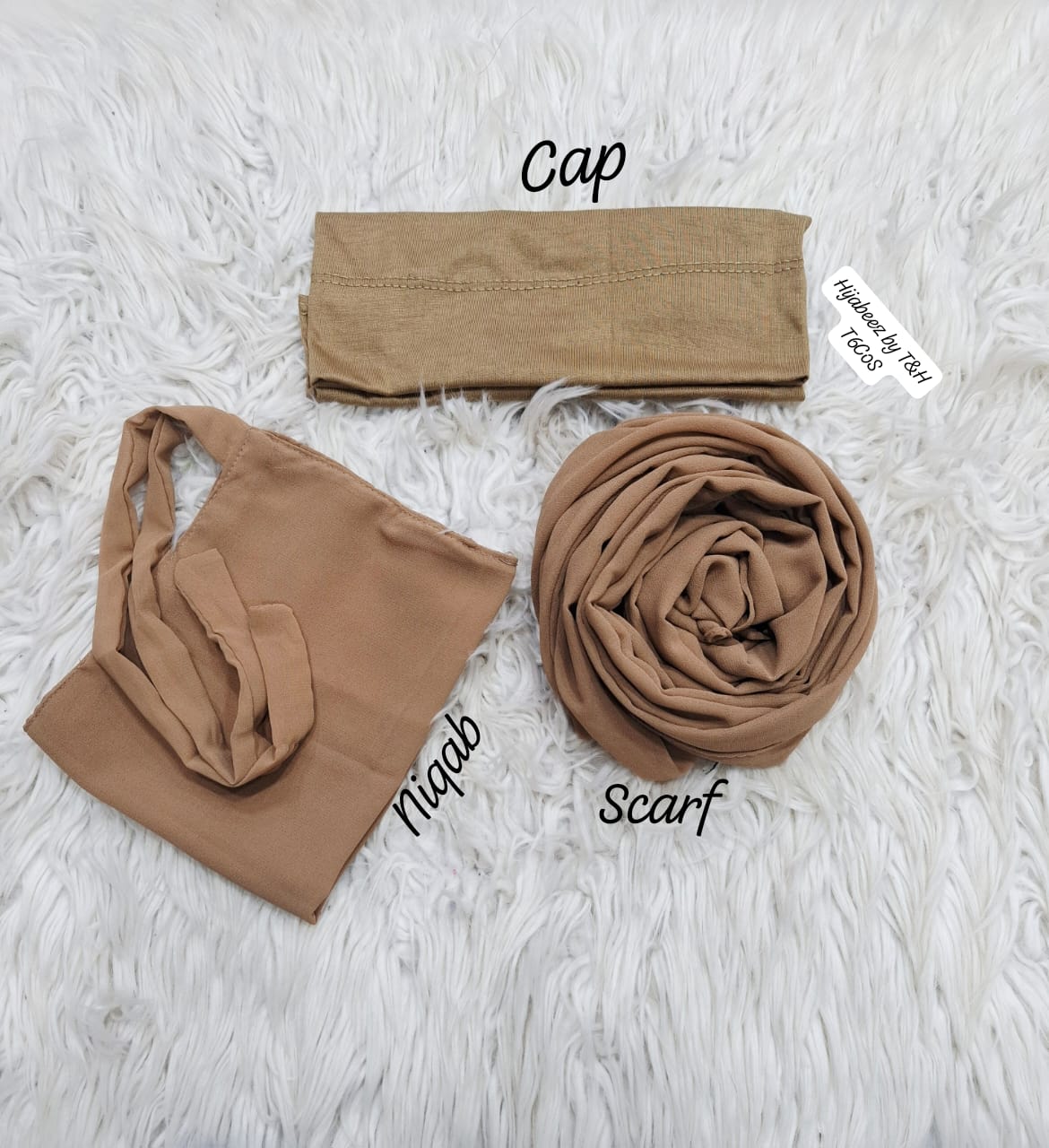 3 pec nikab scarf cap set