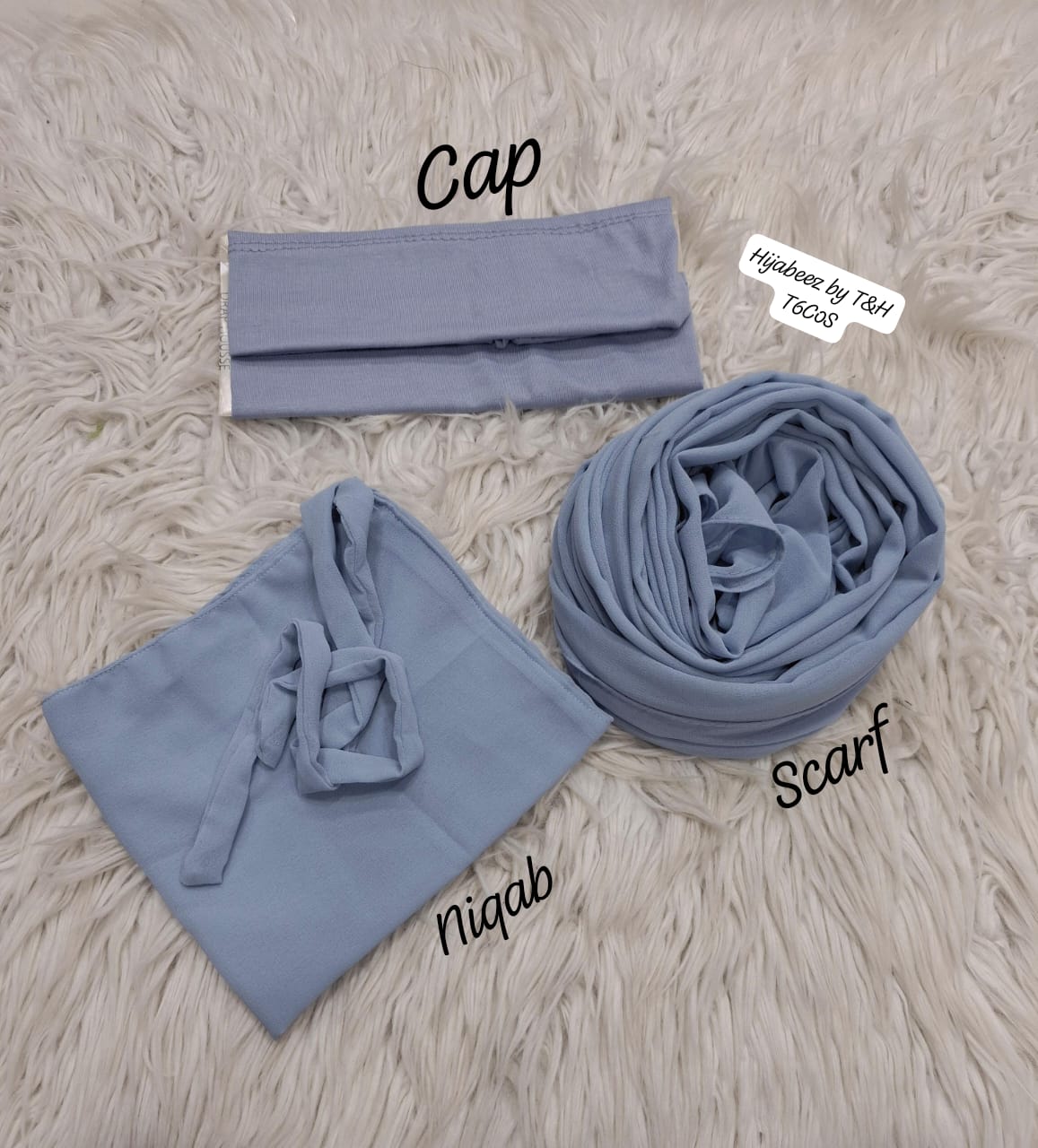3 pec nikab scarf cap set