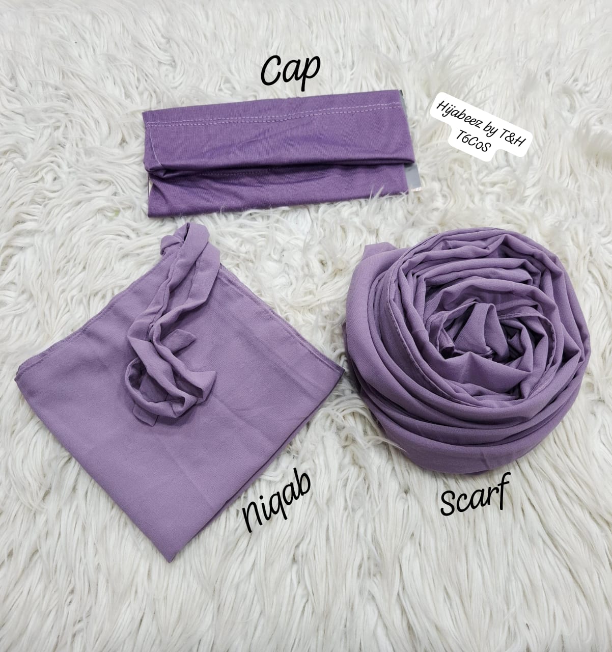 3 pec nikab scarf cap set