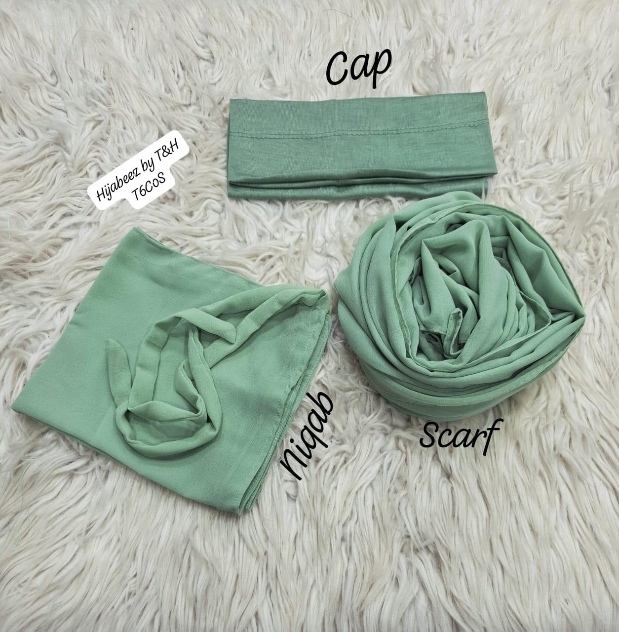 3 pec nikab scarf cap set
