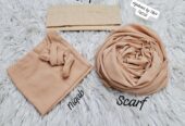 3 pec nikab scarf cap set