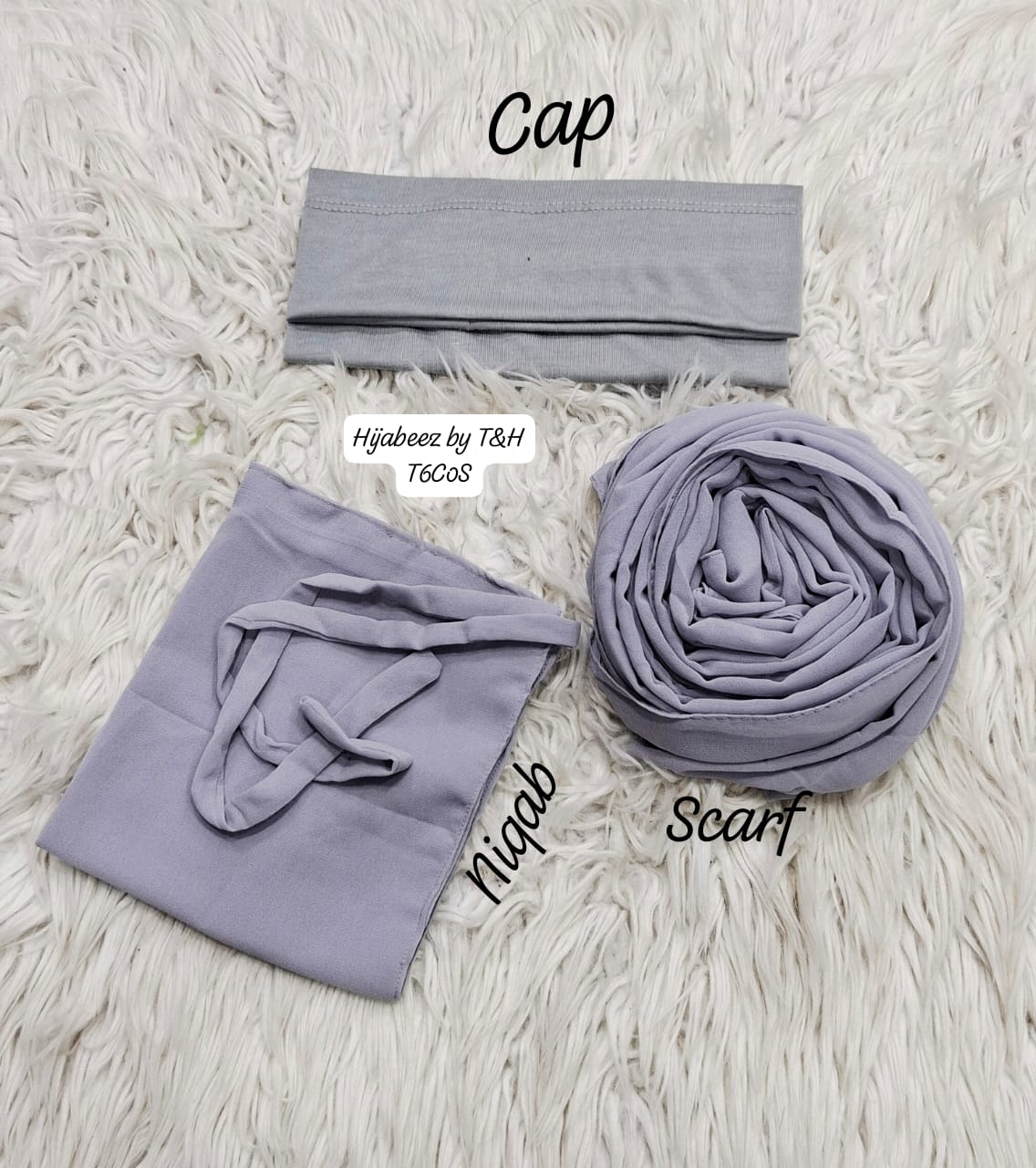 3 pec nikab scarf cap set