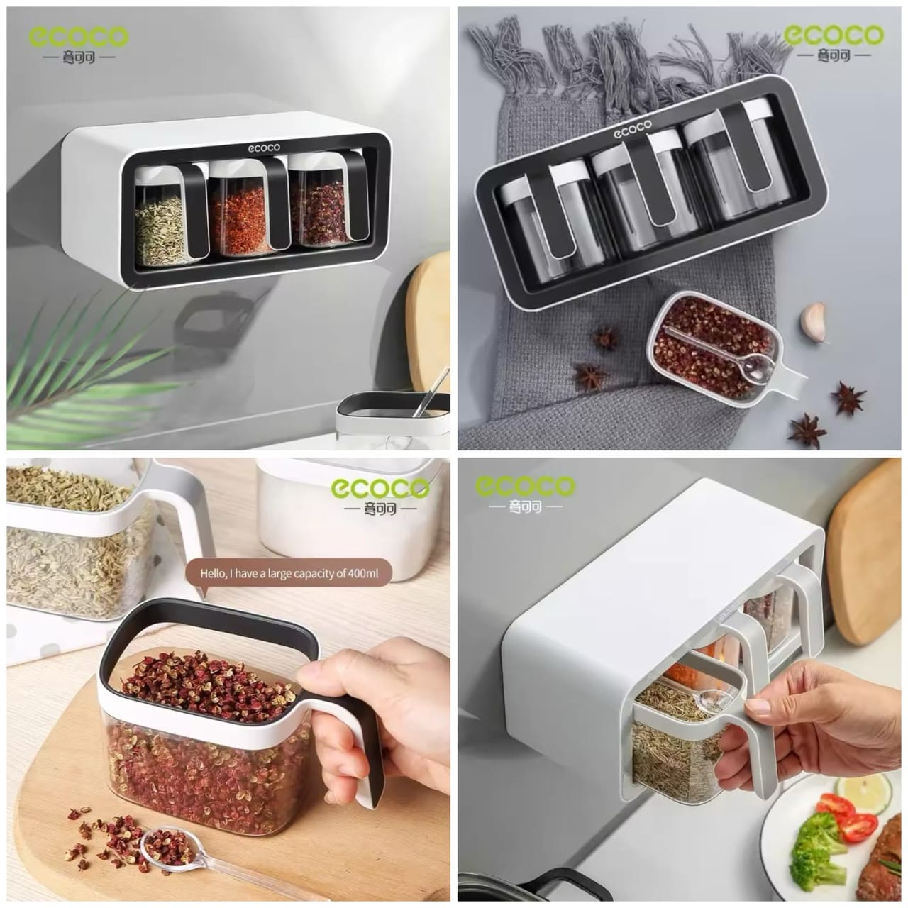 ecoco Masala Jar, ecoco Wall Mounted Masala Jar