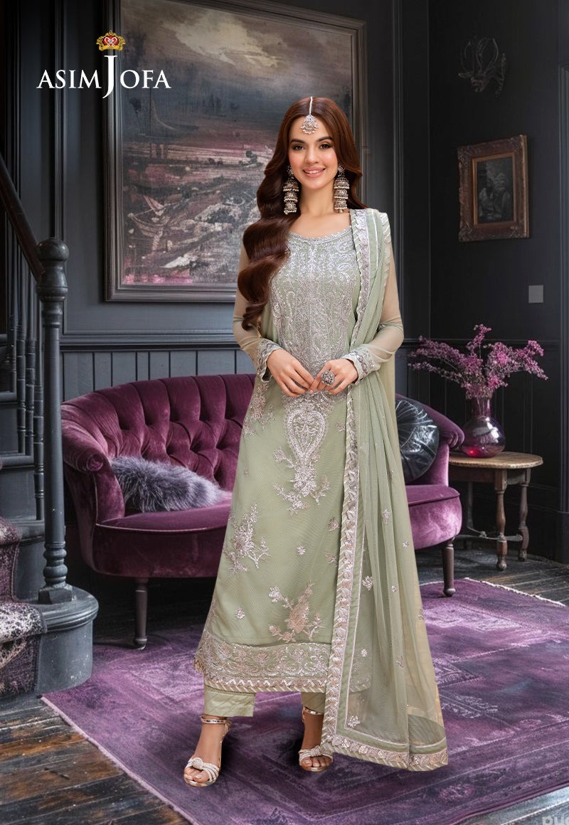 Asim Jofa Embroidered Net 💯 Original Organza 3 Pcs Collection!