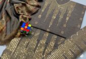 ❇️Stuff Khadder Golden Banarsi Jacquard 3pc Dress 👗