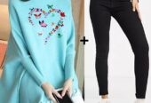 Printed poncho for women