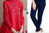 Printed poncho for women