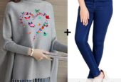 Printed poncho for women