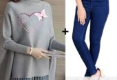 Printed poncho for women