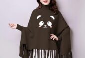 Printed poncho for women