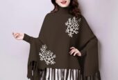 Printed poncho for women