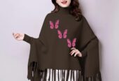 Printed poncho for women