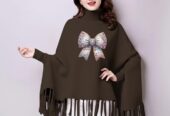 Printed poncho for women