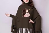 Printed poncho for women