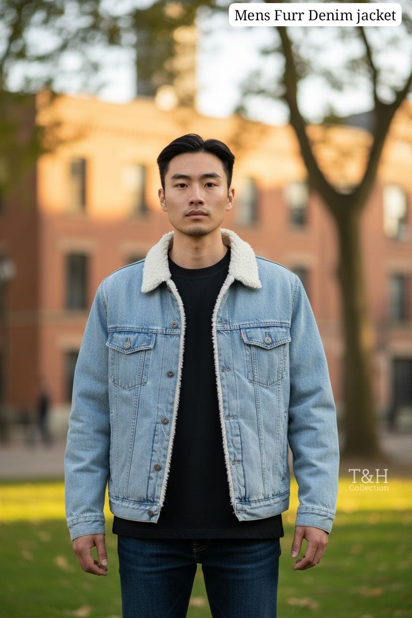 Mens Denin Full body Furr jacket