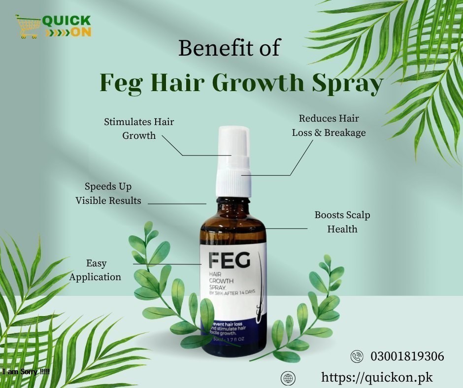 FEG Plus Hair Growth Spray Price in Pakistan – Ultimate Solution for Hair Regrowth | 03001819306