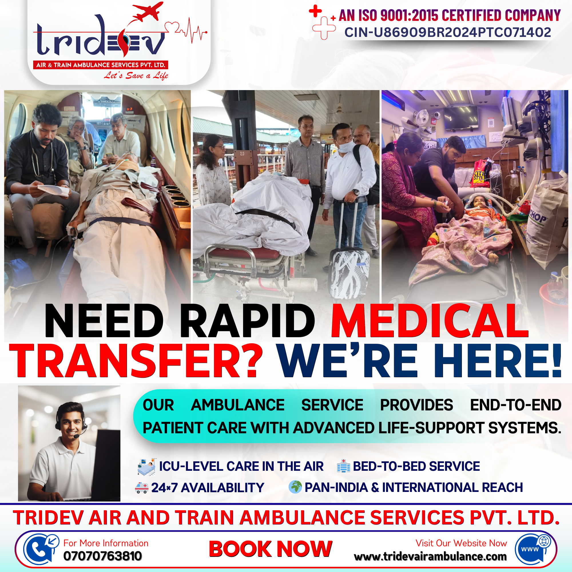 Ready for Evacuation Every time -Tridev Air Ambulance Service in Ranchi