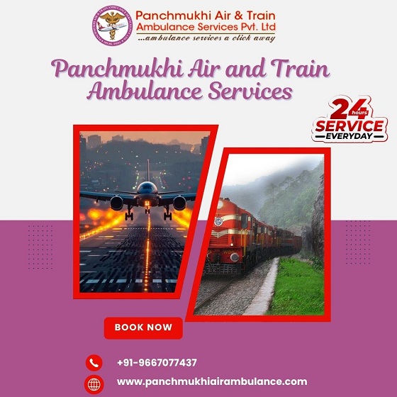 Hire Panchmukhi Air and Train Ambulance Service in Kochi with Advanced Healthcare Facility