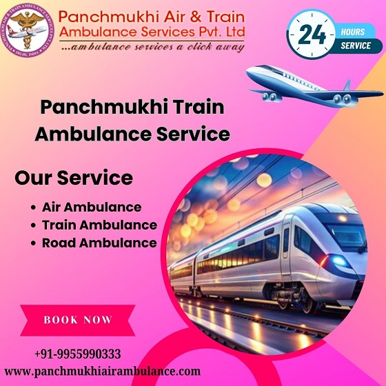 Hire Panchmukhi Air and Train Ambulance Service in Patiala with Masterly Medical Tool
