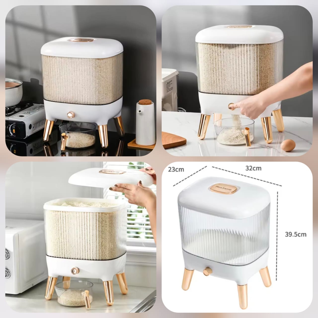 10kg Elegant Rice Despenser With Lid