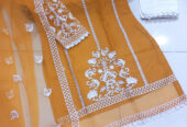 Neck,Border,Sleeves White Embroidered With Lace Work Shirt And Emb Dupatta 3Pcs