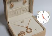 Fancy Beautiful Gold Plated Zircon Locket Set With Adjustable Rings