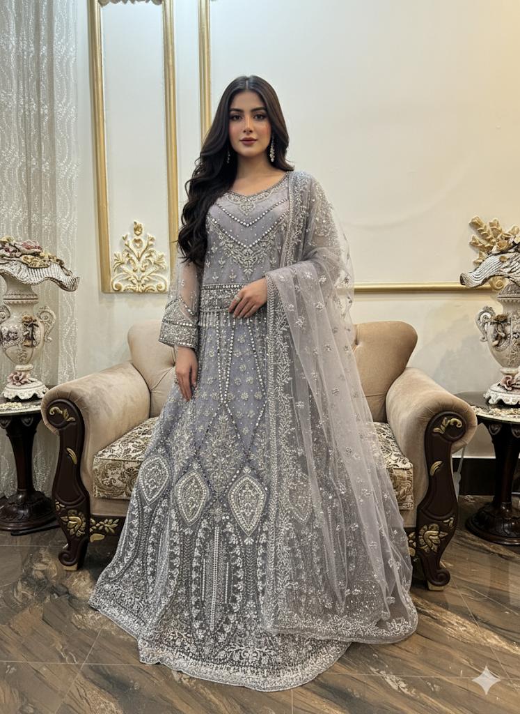 Chiffon maxi Embellished with Lace