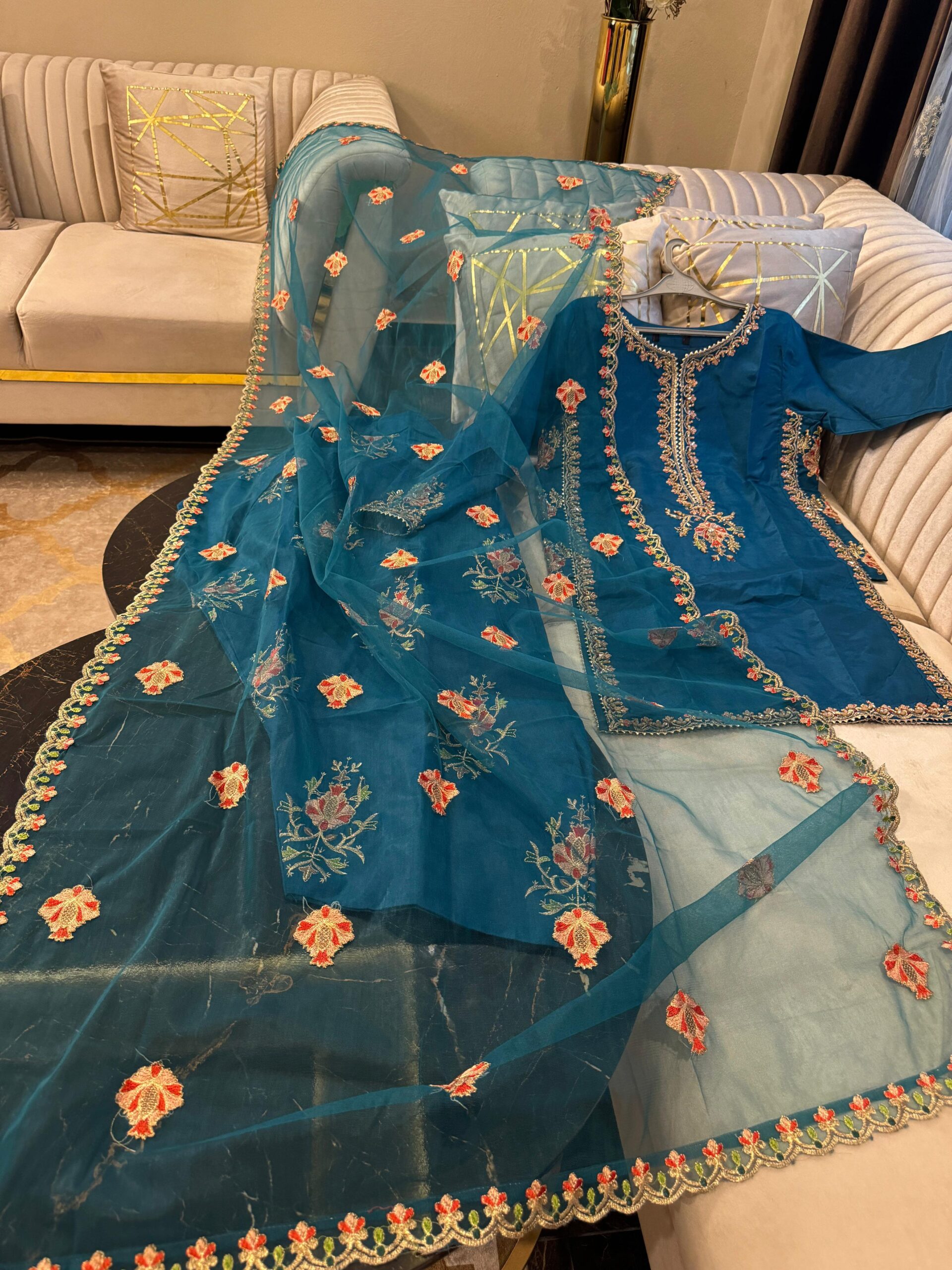 Rawsik cutdana & embroidered shirt length 36