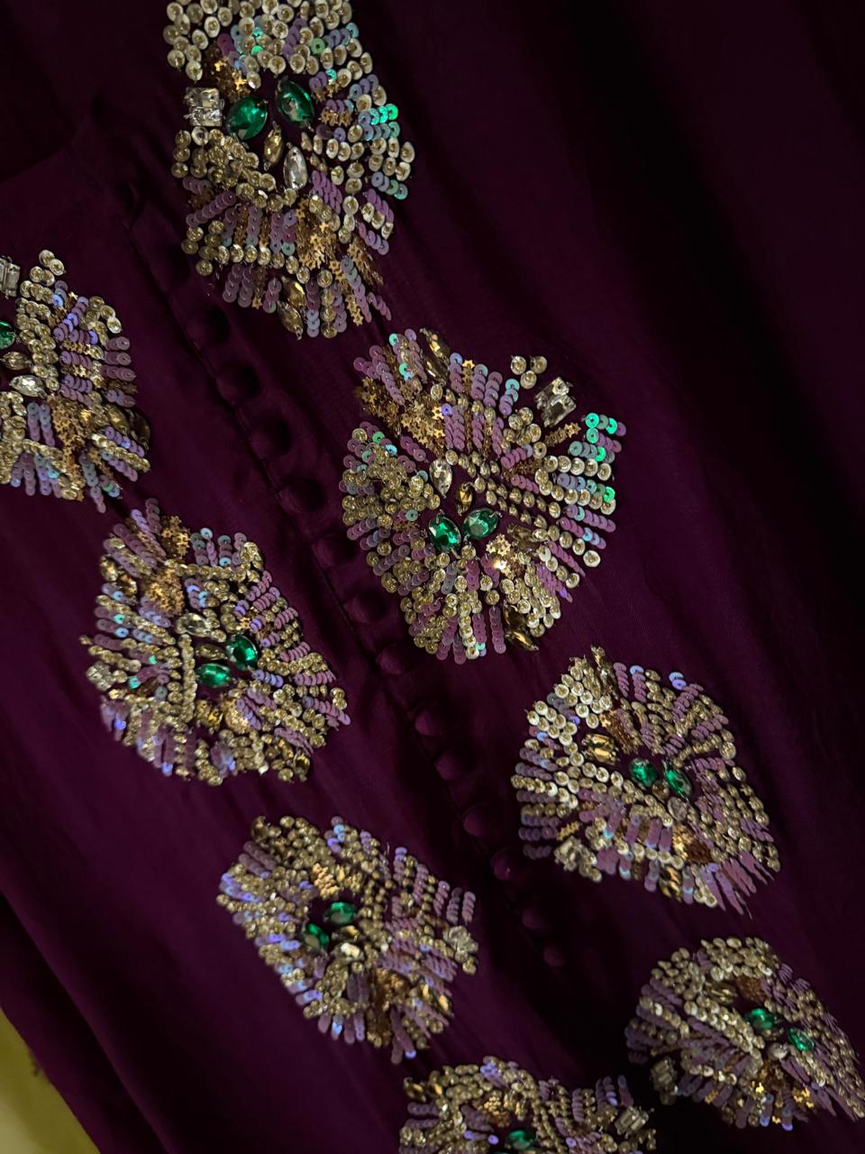 Russian silk heavy musework stiched 3 pieces sleeves complete