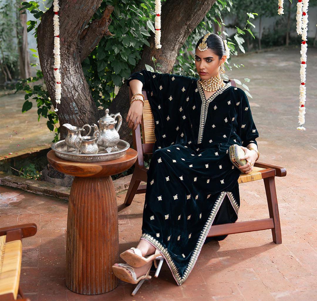 Kaftan style Shirt on Velvet