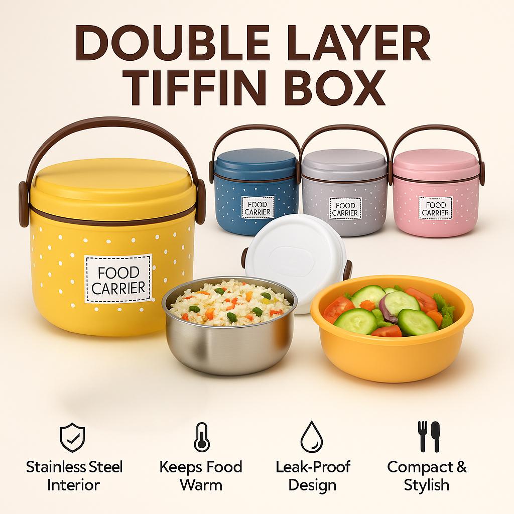 Double Layer Tiffon Lunch Box/Food Carrier