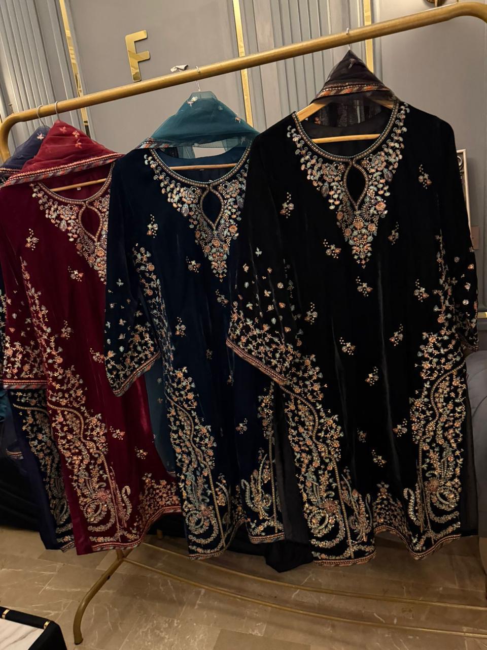 Luxury velvet collection 9000 microvelvet complete embroidered