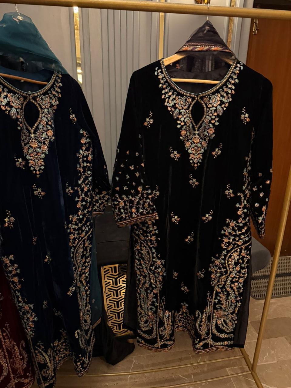 Luxury velvet collection 9000 microvelvet complete embroidered