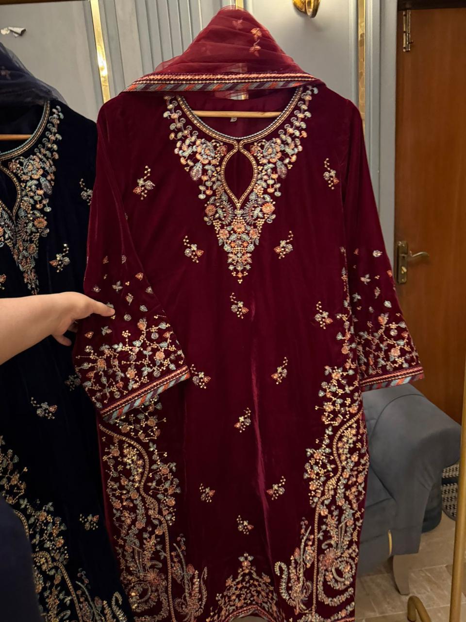 Luxury velvet collection 9000 microvelvet complete embroidered