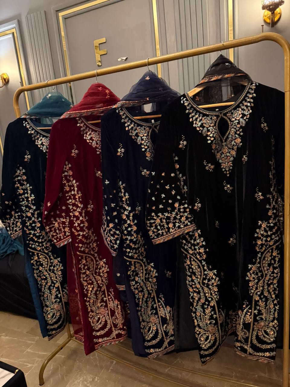 Luxury velvet collection 9000 microvelvet complete embroidered