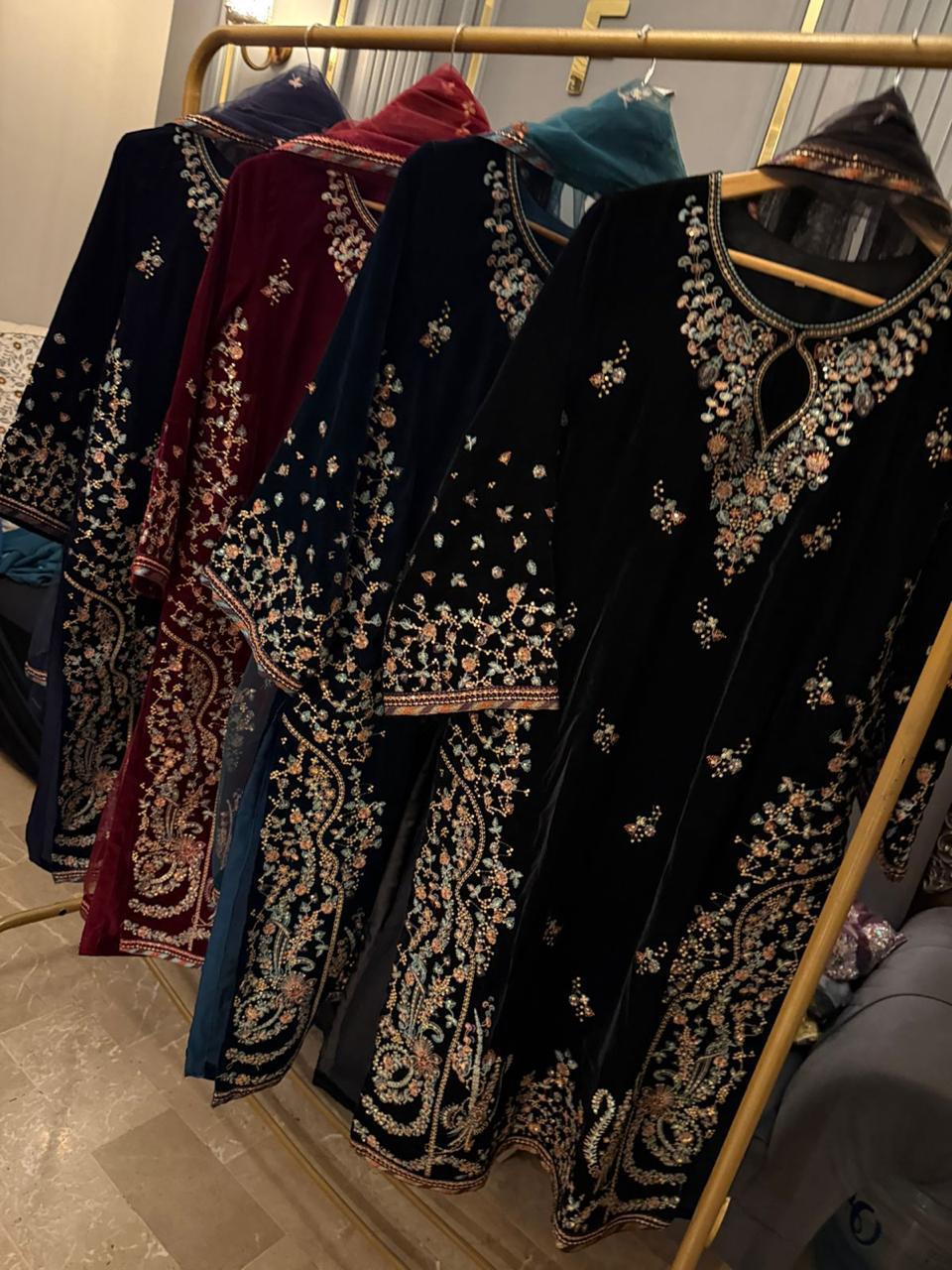 Luxury velvet collection 9000 microvelvet complete embroidered