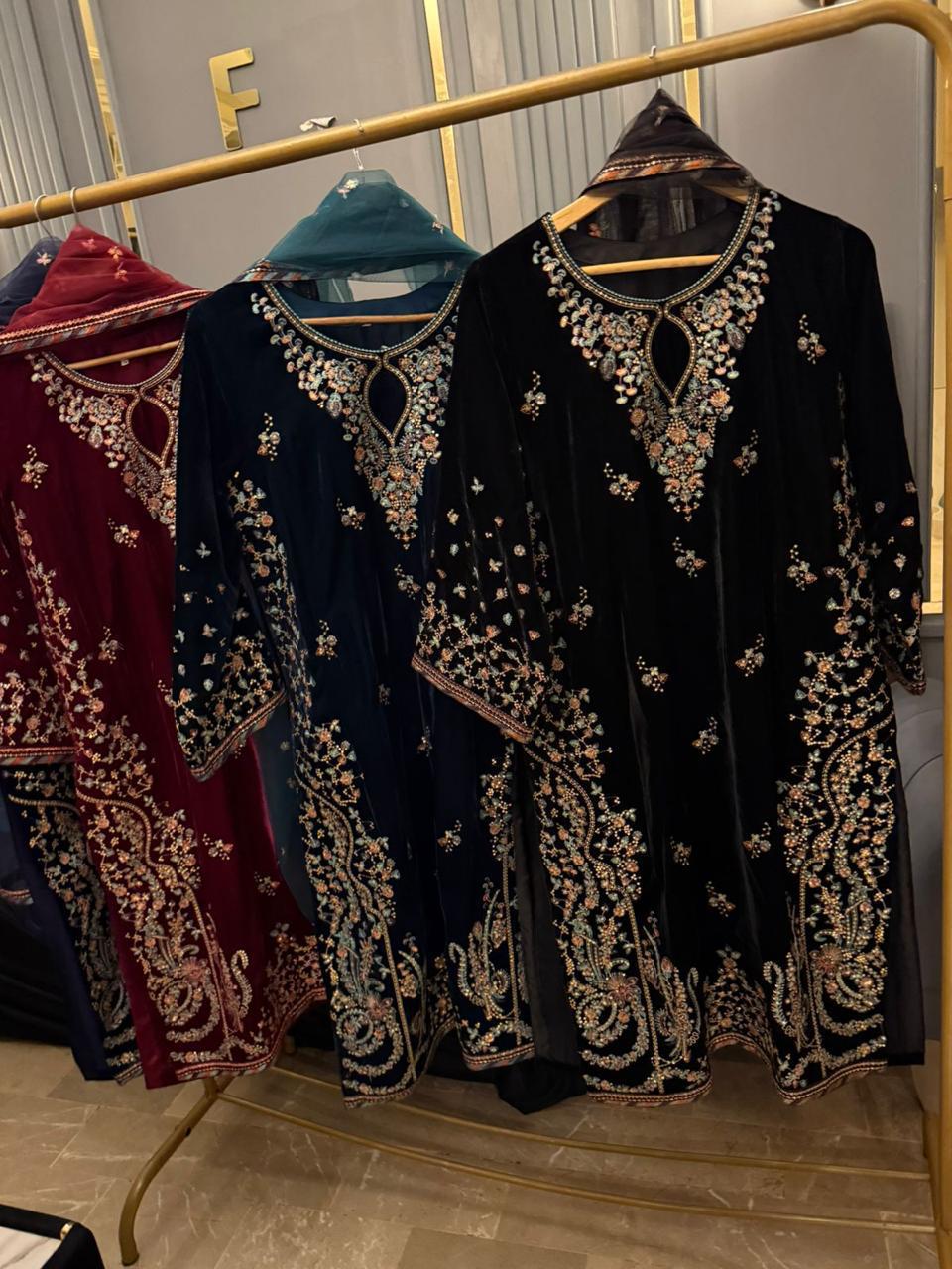 Luxury velvet collection 9000 microvelvet complete embroidered