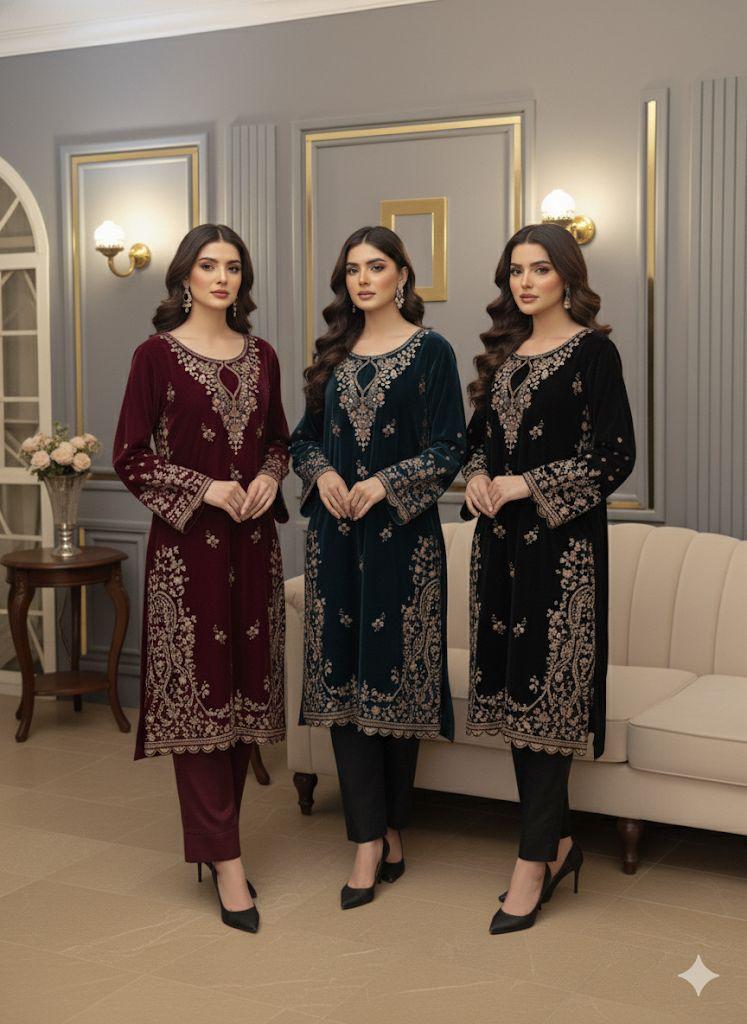 Luxury velvet collection 9000 microvelvet complete embroidered