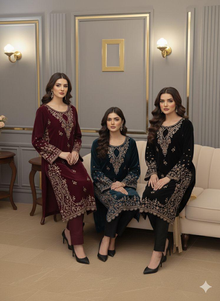 Luxury velvet collection 9000 microvelvet complete embroidered