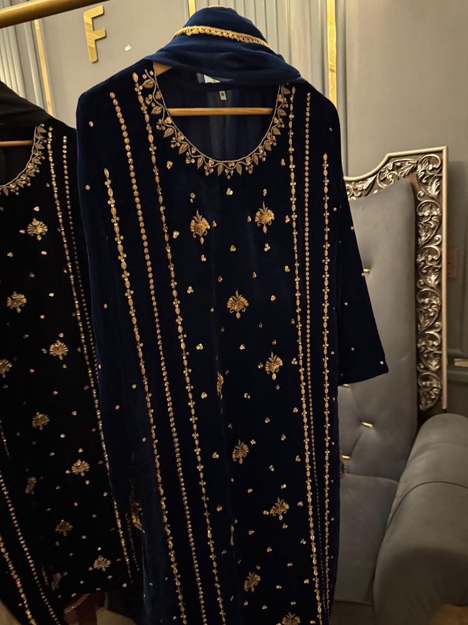 microvelvet pure complete heavyhandwork stiched 3 pieces