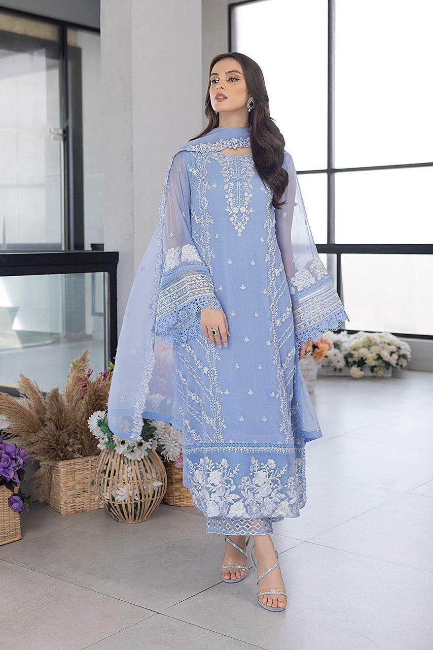 Azure Stuff | Organza 4 Pcs suit