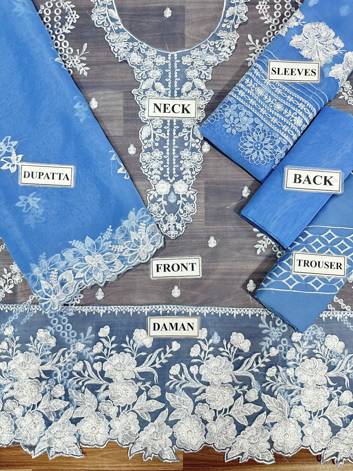 Azure Stuff | Organza 4 Pcs suit