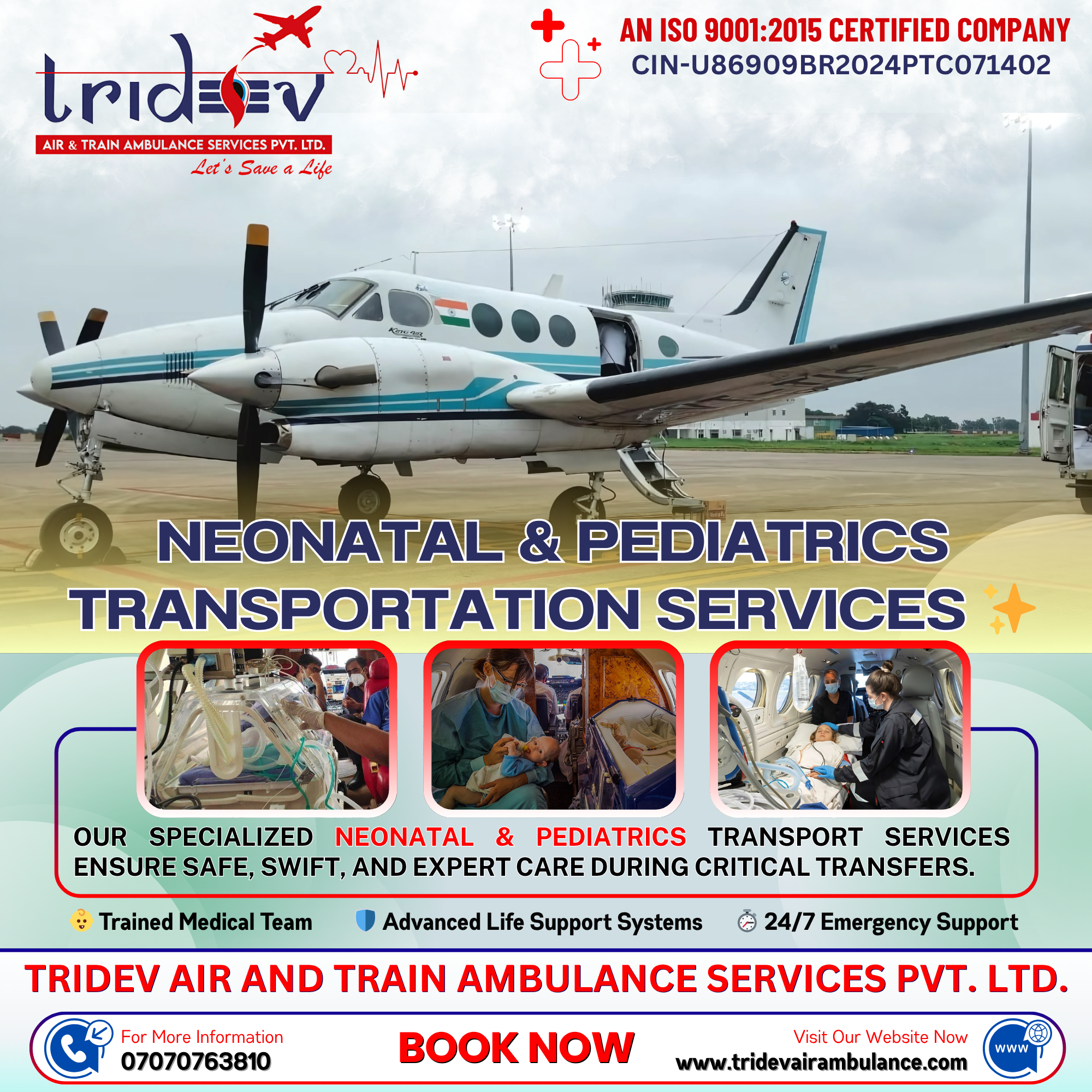 No Burden to Shift – Tridev Air Ambulance Service in Delhi