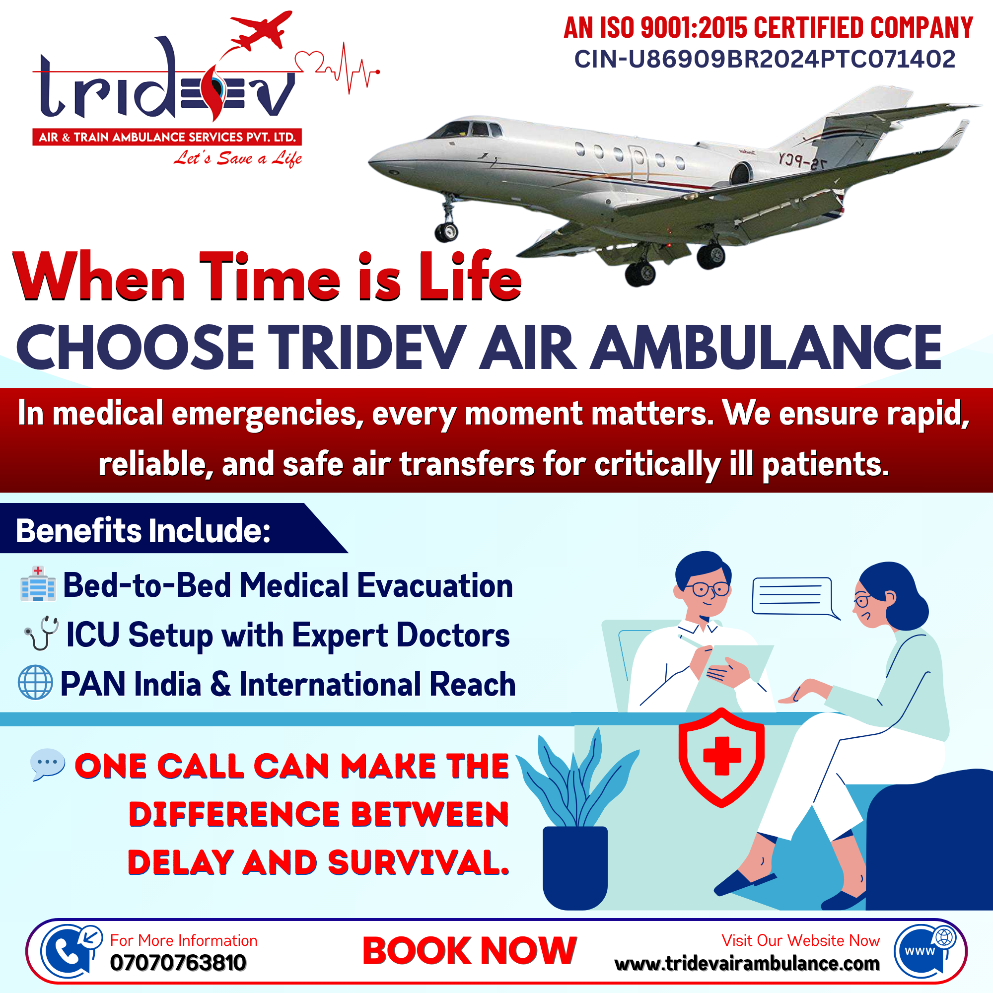 Say No For Others—Tridev Air Ambulance Service in Ranchi Is an All-Time